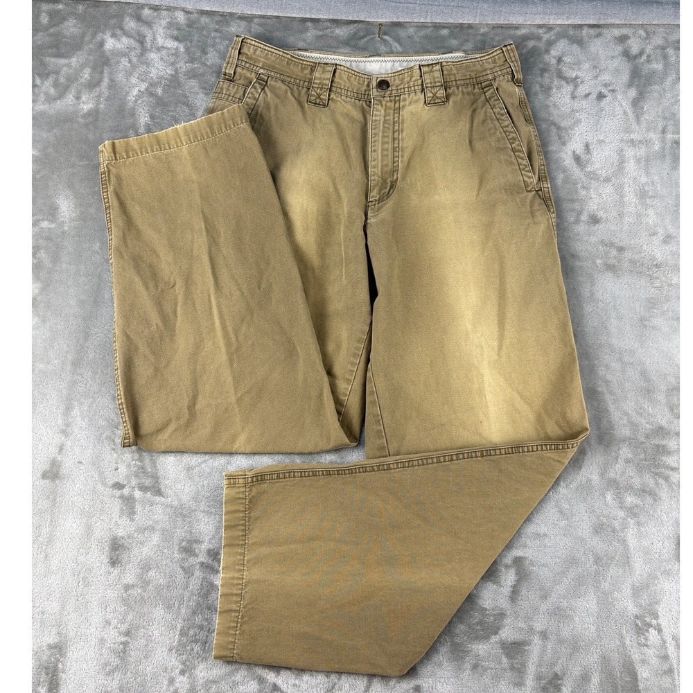 Columbia Pants Mens 30 Canvas Utility Tan Straight Leg EUC